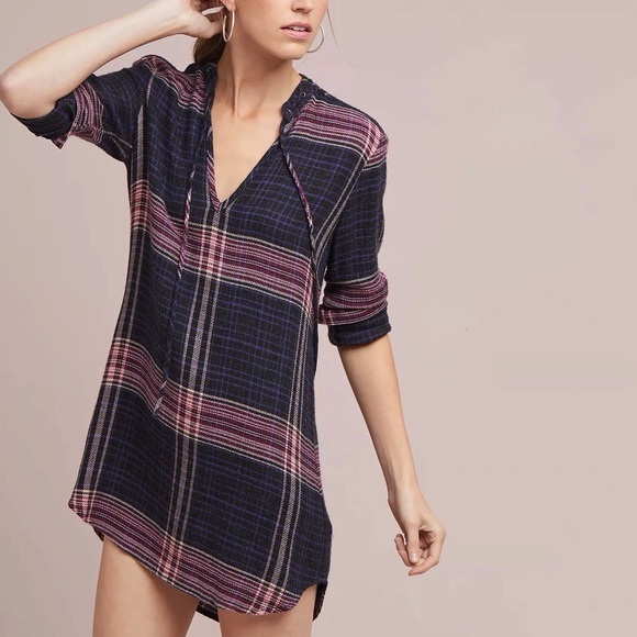 Anthropologie Dresses & Skirts - Anthropologie Cloth & Stone Versify Tunic Dress Womens Size Small Black Tie Neck